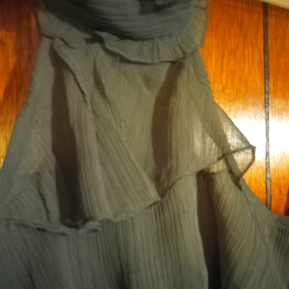 PASSPORT BRAND LIKE NEW HALTER WITH LAYERS OF RUFFLES CASCADING BLOUSE!!!